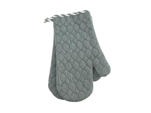 2PC OVEN MITT WAVE STITCHED QUILTED (13") (SAGE)